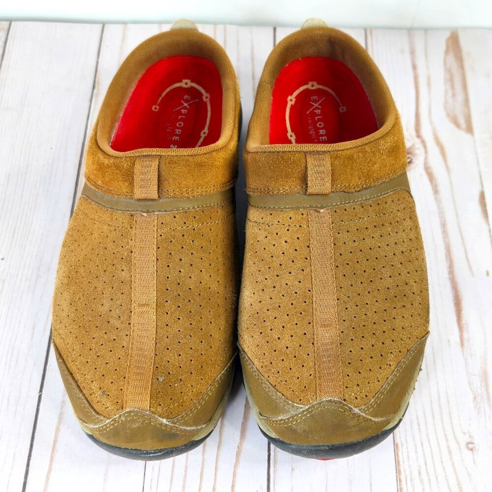 Easy Spirit Explore24 Brown Suede Slip-On Walking Shoes Women’s Size 7.5